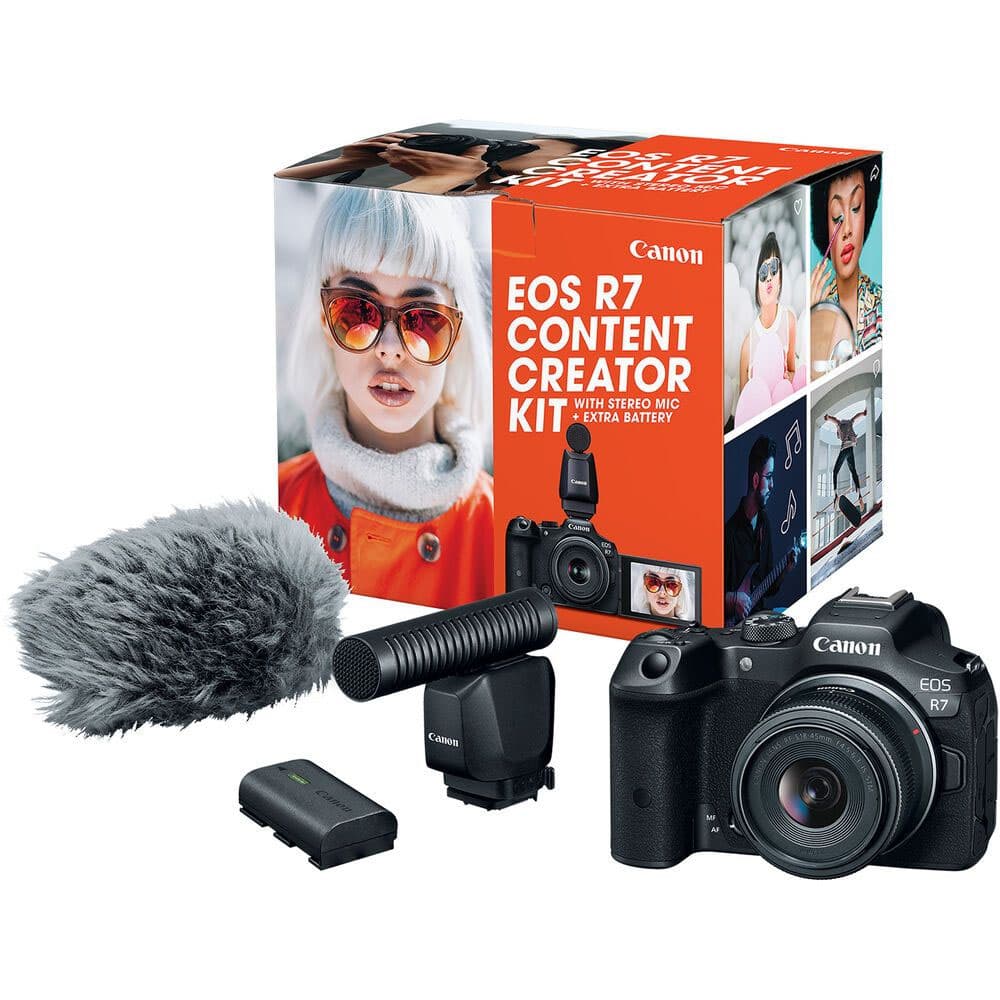 Camara Canon Eos R7 Creator Kit Rf Microfono Bateria
