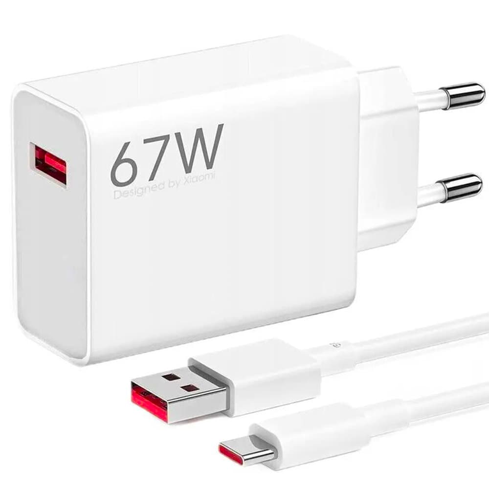 Xiaomi Cargador Fuente Combo 67W Usb BHR9465EU Cable Branco