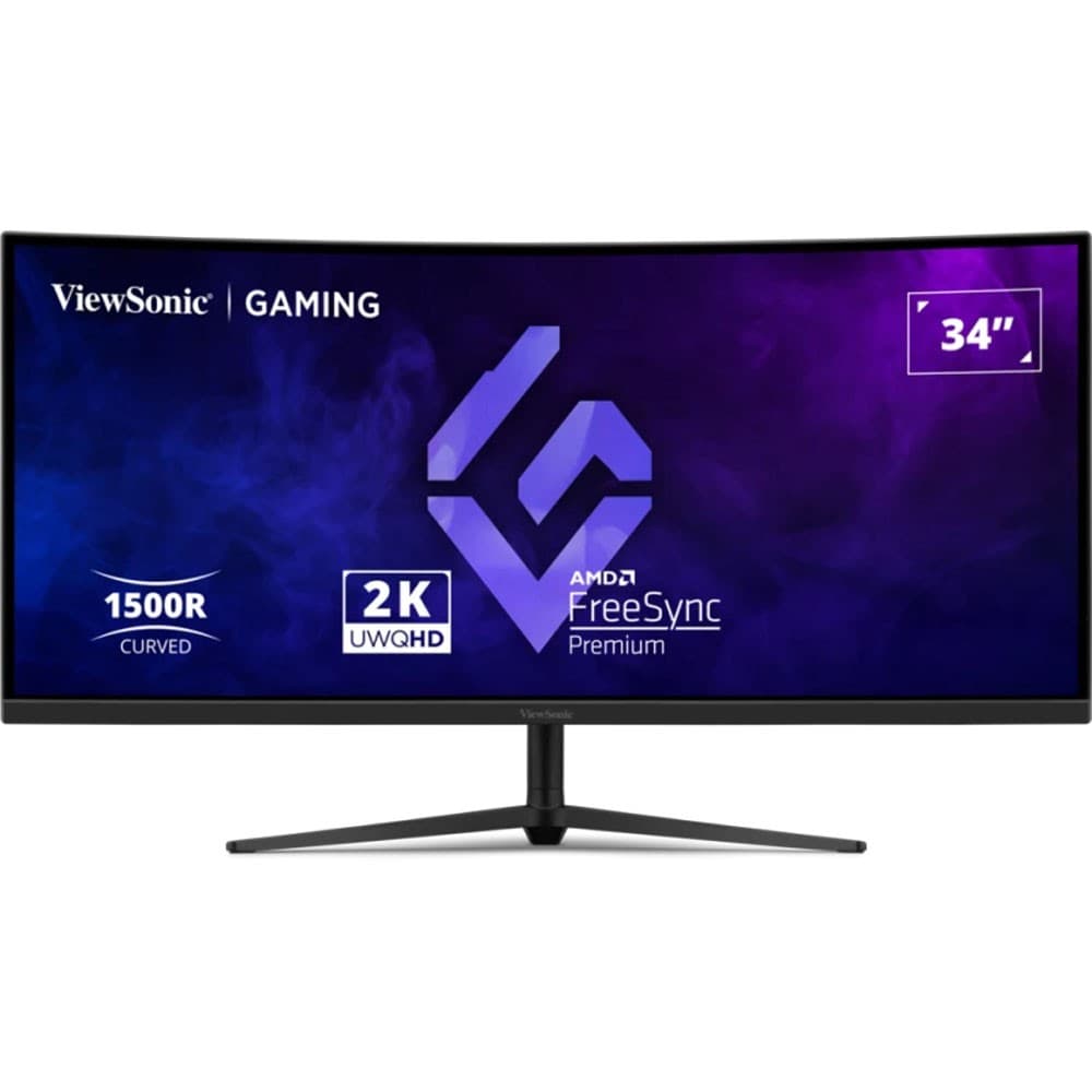 Viewsonic Monitor Led Viewsonic VX3418C 2K Curved Preto