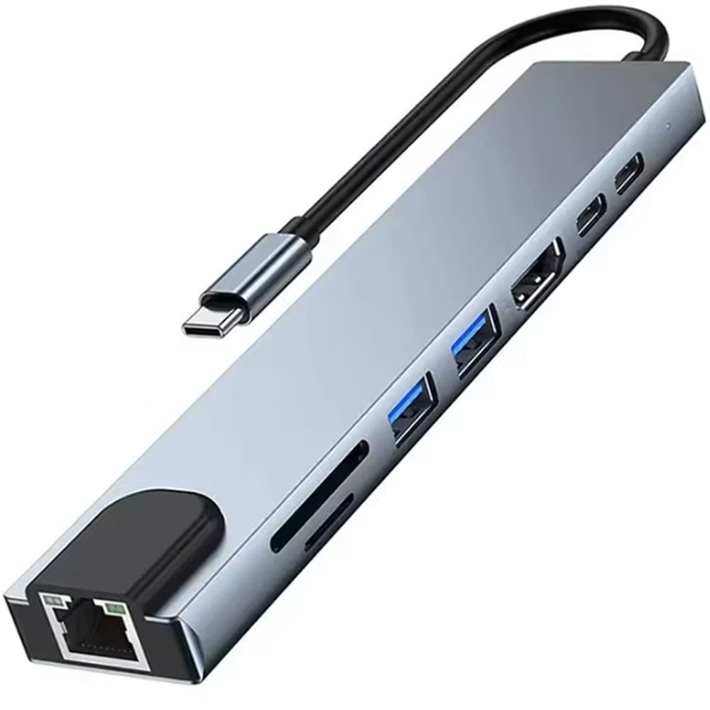 Trove Hub Usb En Usb Usb Hdmi Sd Tf RJ45 1000MBPS Cinza