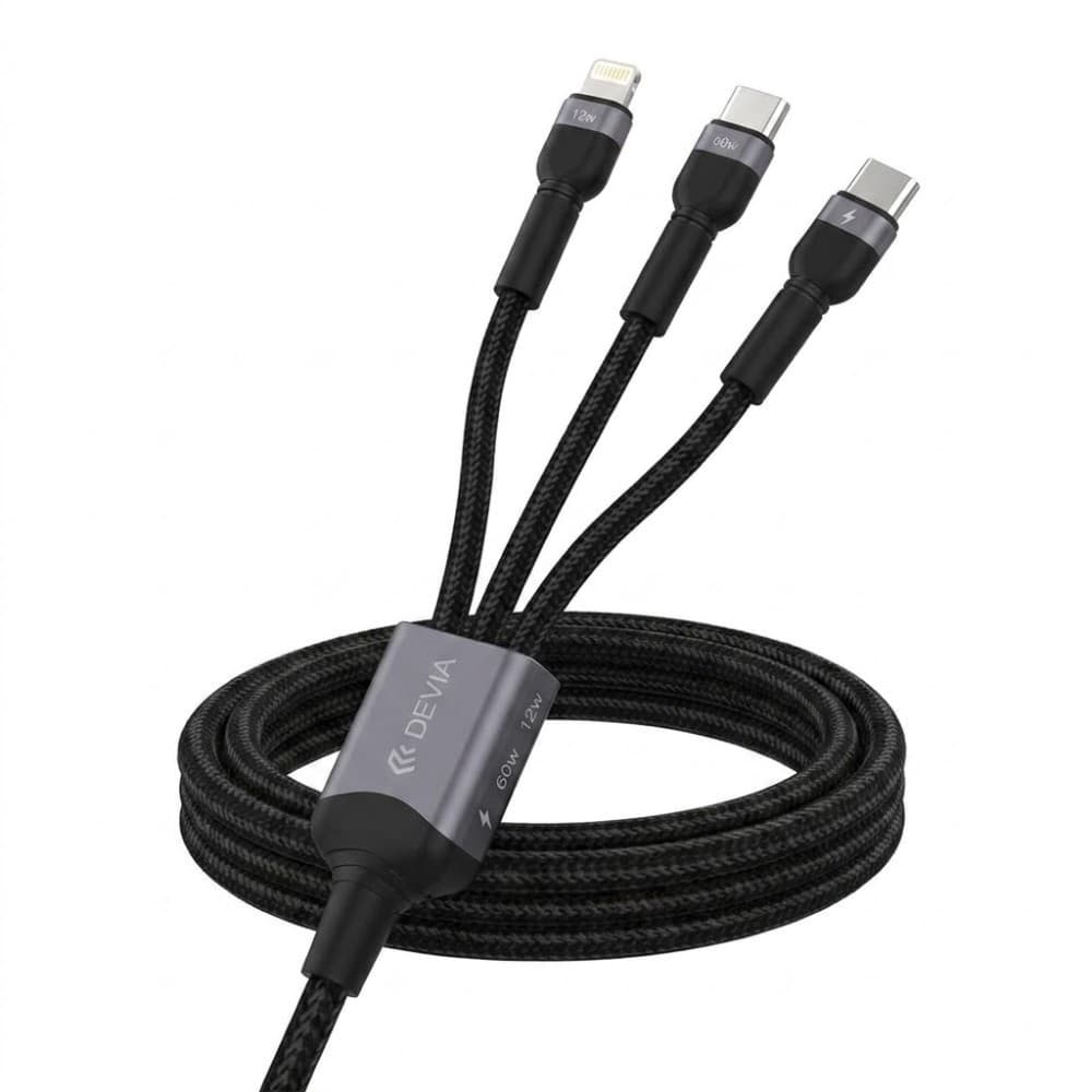 Devia Cable Devia EC648 Usb To Usb 60W Lightning 12W Preto