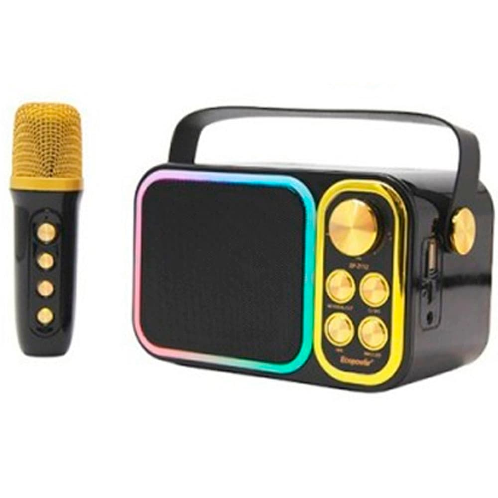 Ecopower Speaker Ecopower Ep 10W Bt Usb Aux Sd Fm Microfono Preto