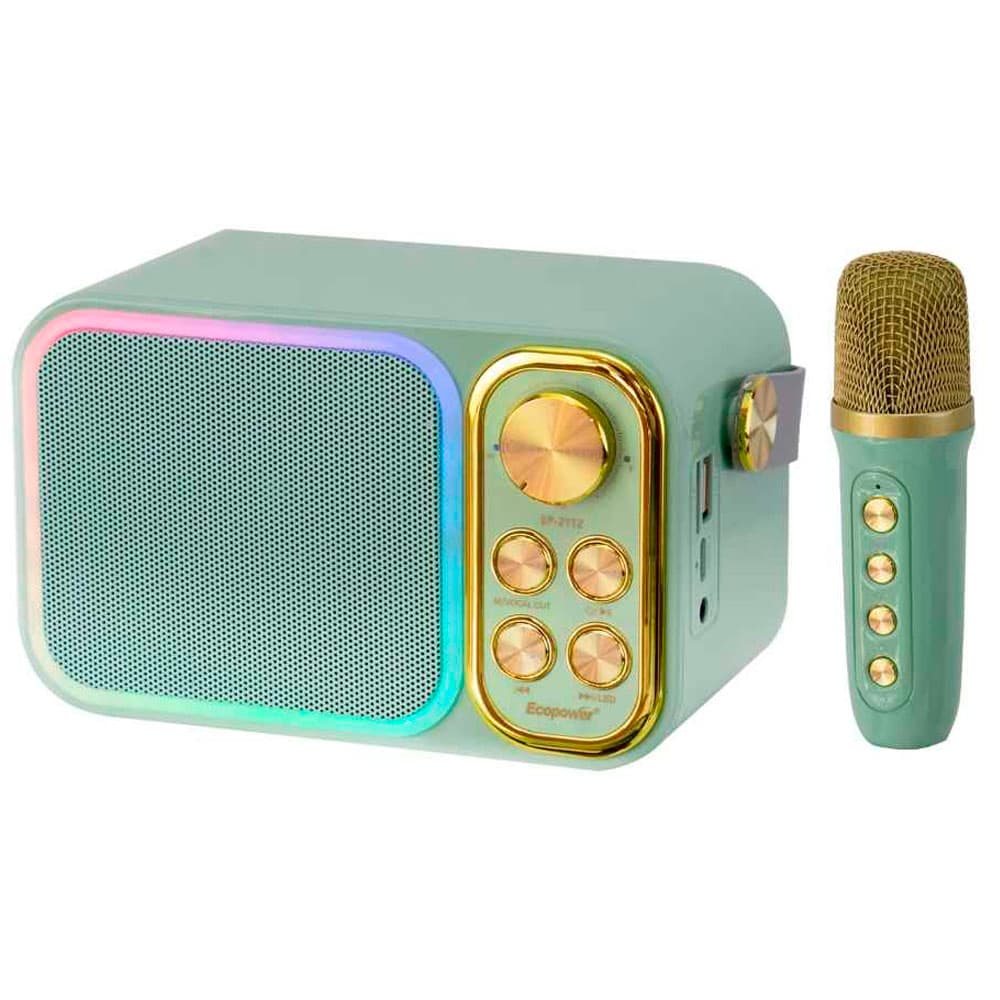 Ecopower Speaker Ecopower Ep 10W Bt Usb Aux Sd Fm Microfono Verde