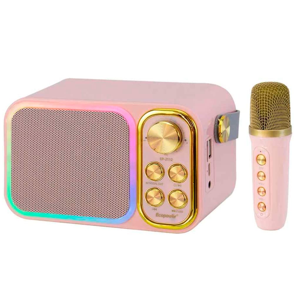 Ecopower Speaker Ecopower Ep 10W Bt Usb Aux Sd Fm Microfono Rosa
