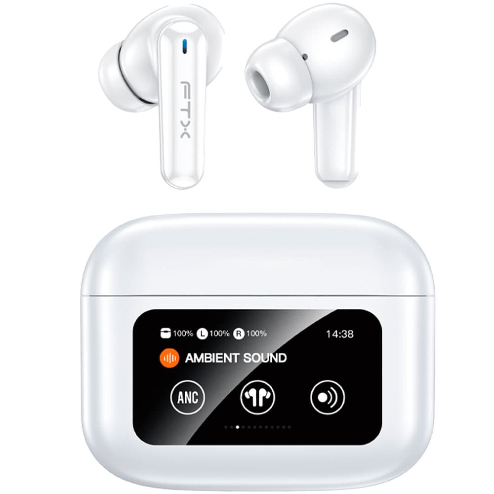 Ftx Auricular Ftx E56L Wh Mic Anc Touch IPX6 Led Branco