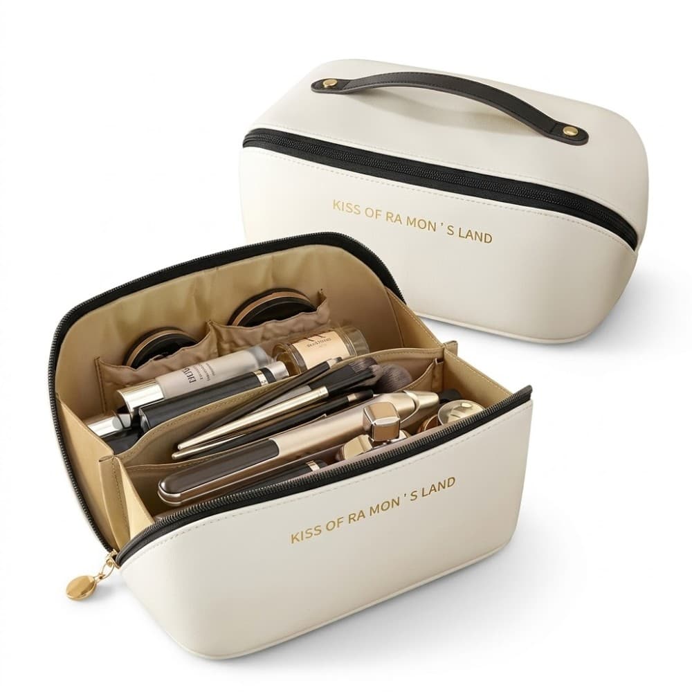 Yiwu-moda-perfumeria Yiwu Moda Perfumeria Bolsa Maquillaje Mz Blanca Rayas Negras