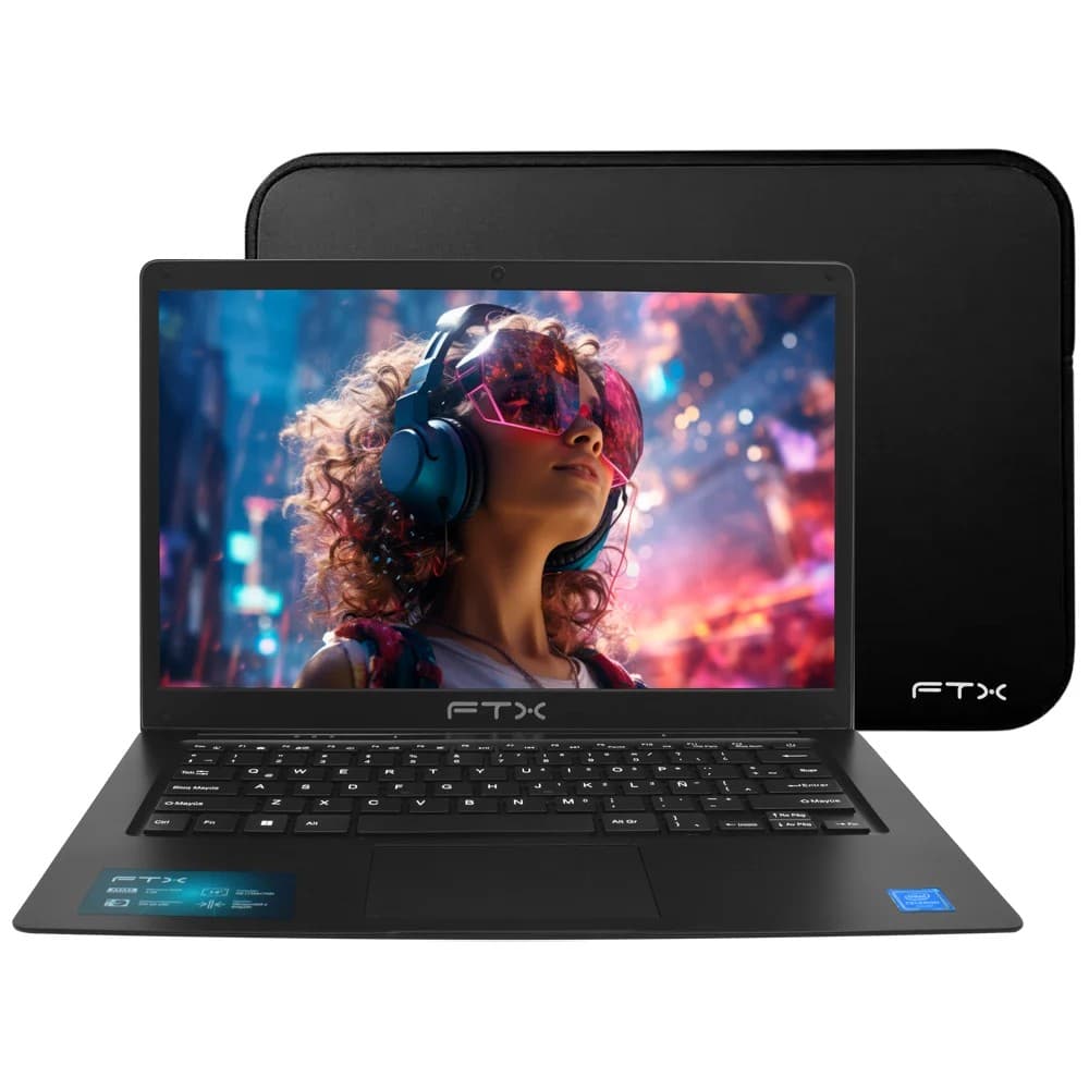 Ftx N14 C256ES Cel N4020 W11 Funda Espanol 256GB Preto