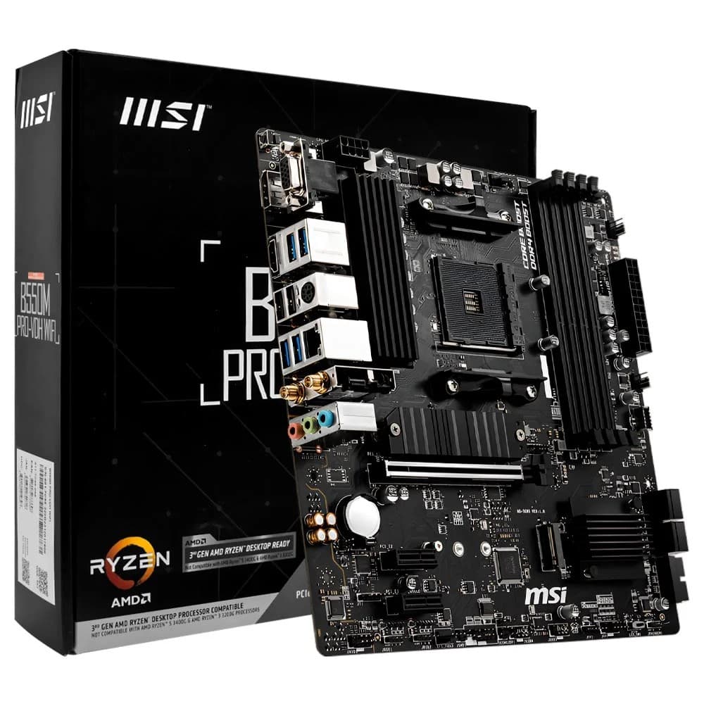 Msi Placa Madre Msi B550M AM4 Pro Vdh DDR4 Dp Hdmi Vga Usb Lan