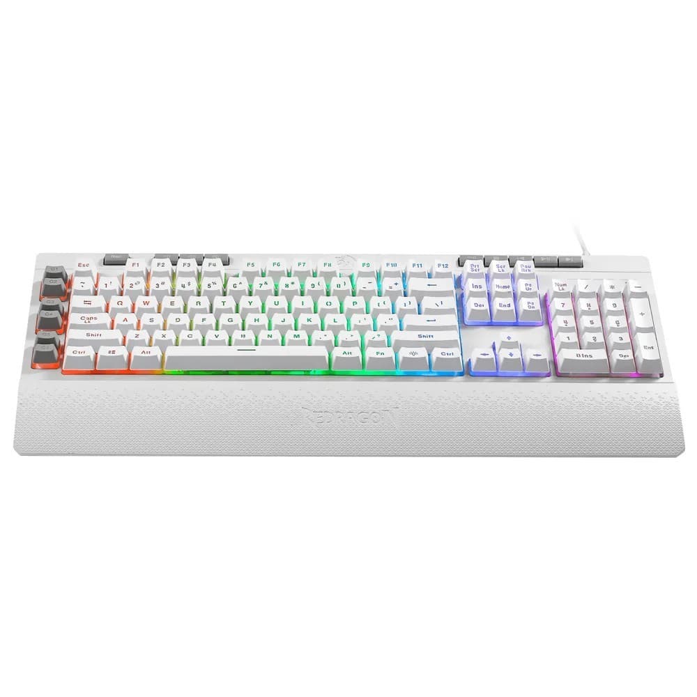 Redragon Tecl Redragon Shiva K512W Rgb Whi Cinza