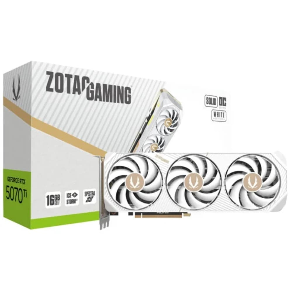 Zotac Placa Video Zotac Gf RTX5070TI Solid Gddr 16GB Branco