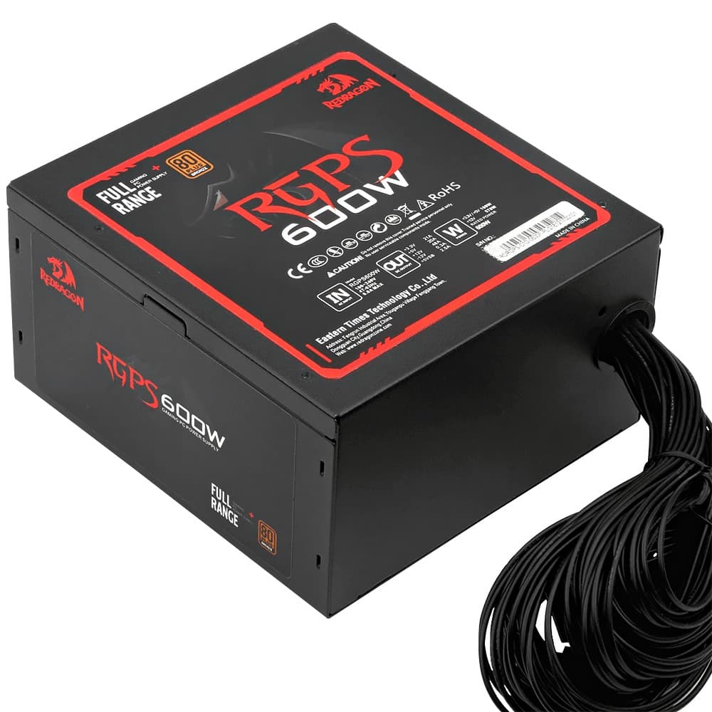 Redragon Fuente Alimentacion Pc Redragon Rgps Gc PS002 Plus Bronze 600W Bivolt Preto