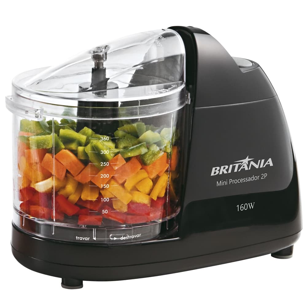 Britania Mini Procesador Alimentos Britania 2P 160W 220V Preto