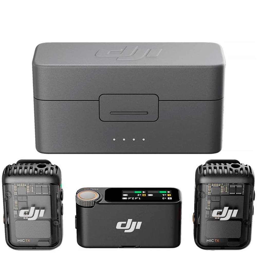 Dji Microfono Digital Wireless Dji Mic Tx 1RX Chargin Case Fcc Preto
