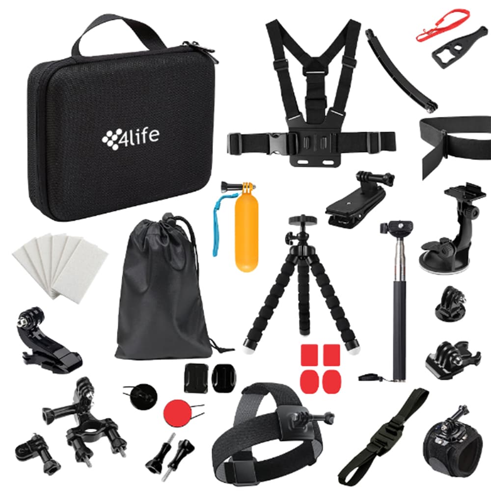 Camara Kit Accesorios 4LIFE Action FL50 En Accion Gopro Negro