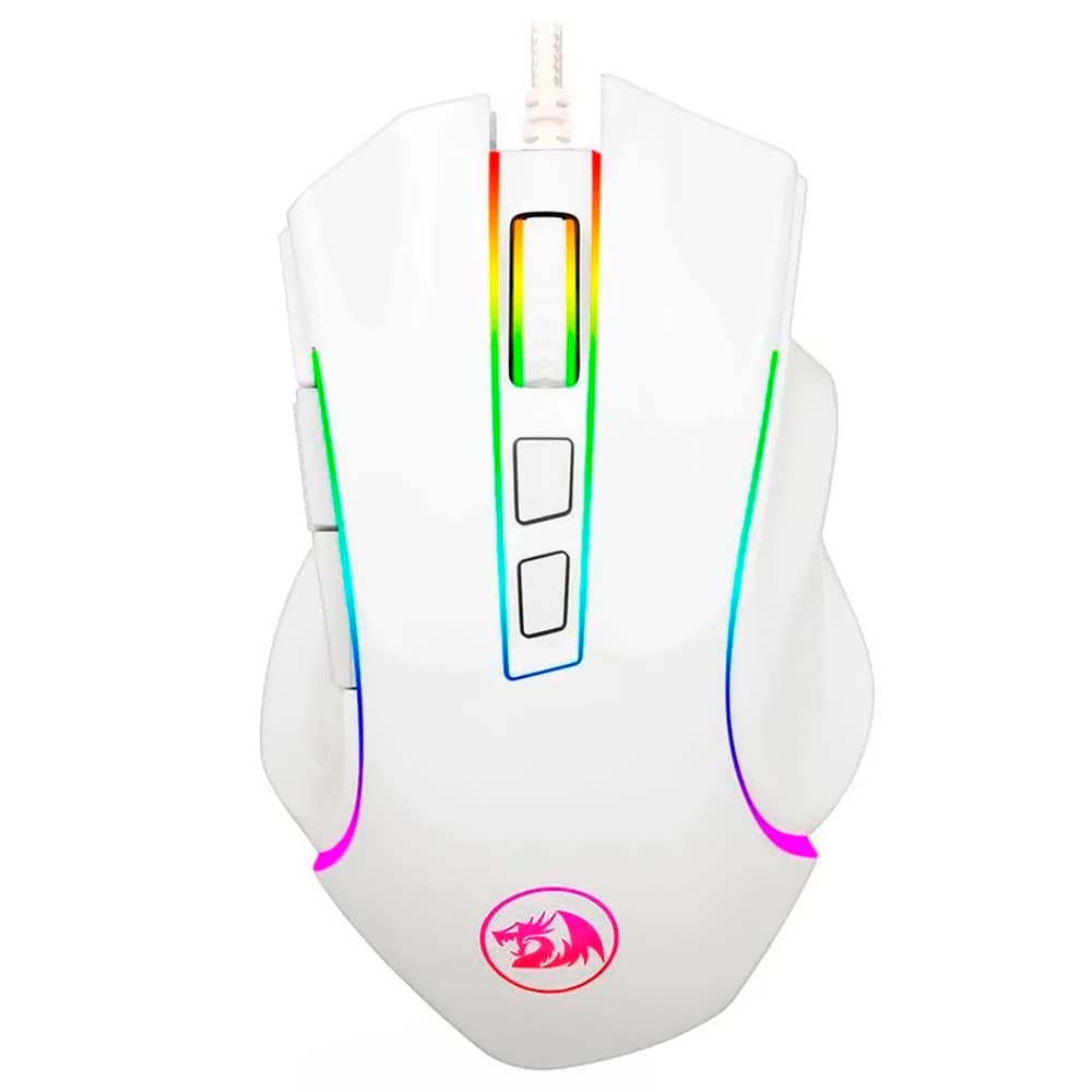 Redragon Griffin M607W Rgb 7200DPI Ajustable Botones Branco
