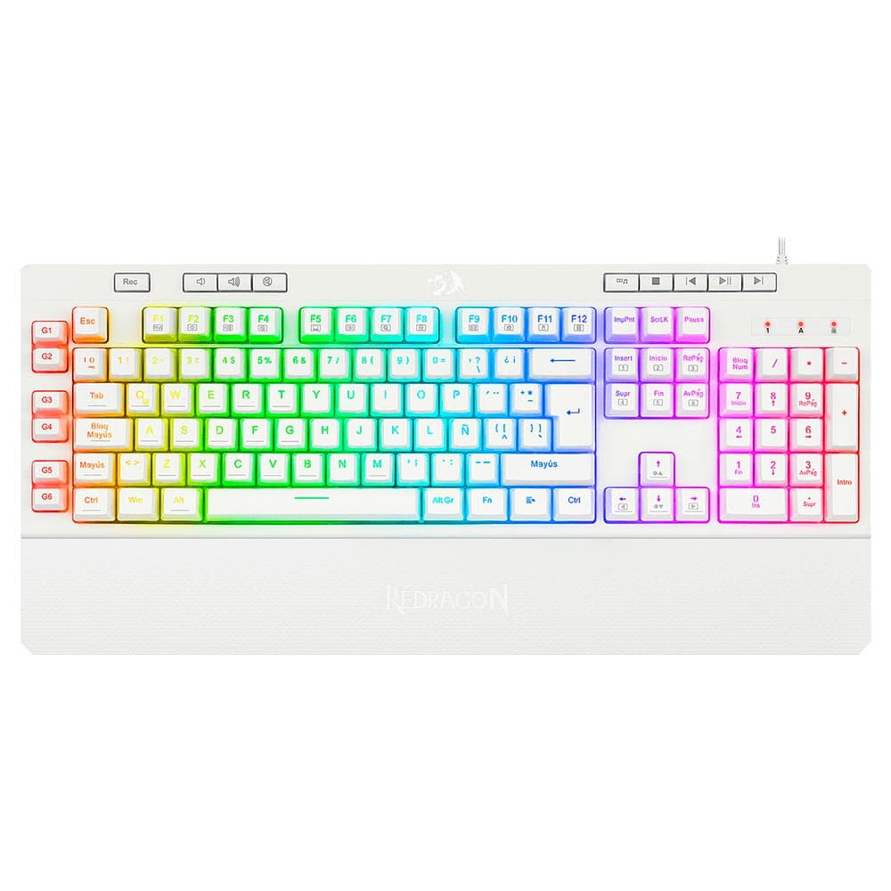 Redragon Shive Lunar K512W Rgb Switch Membrane Wired Ingles Branco