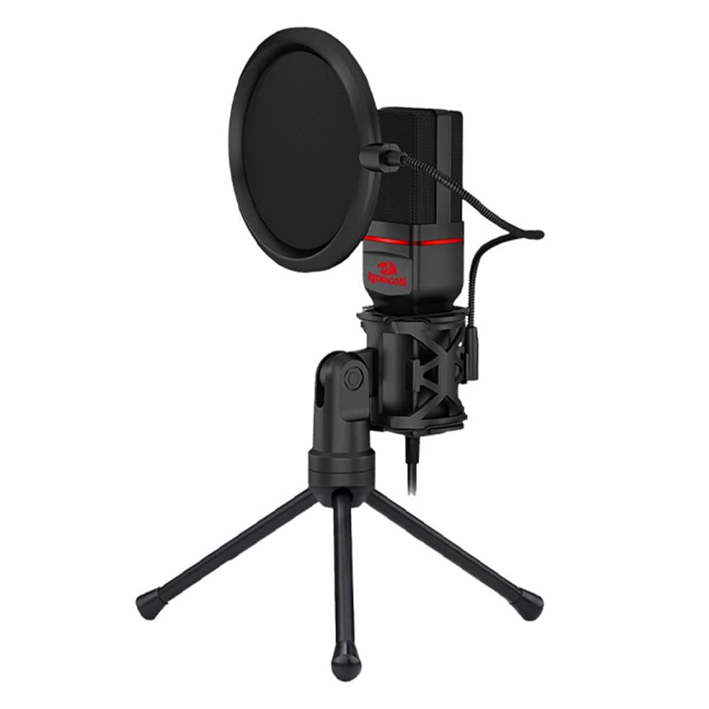 Redragon Microfono Redragon GM100 Seyfert Pop Filter Tripode Preto
