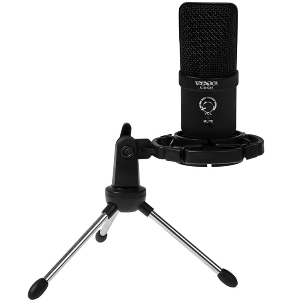Satellite Microfono Podcast Sate MK35 Professional Podcast Preto