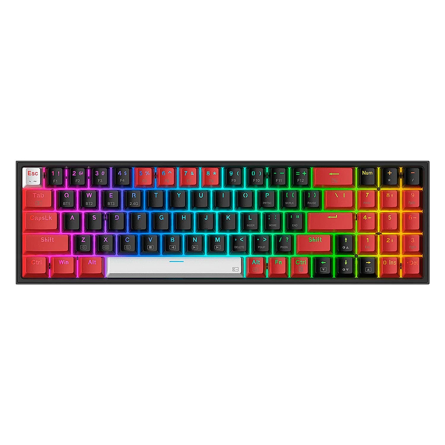 Redragon Pollux Pro K628RGB Pro Brw Switch Wired Wieless Preto