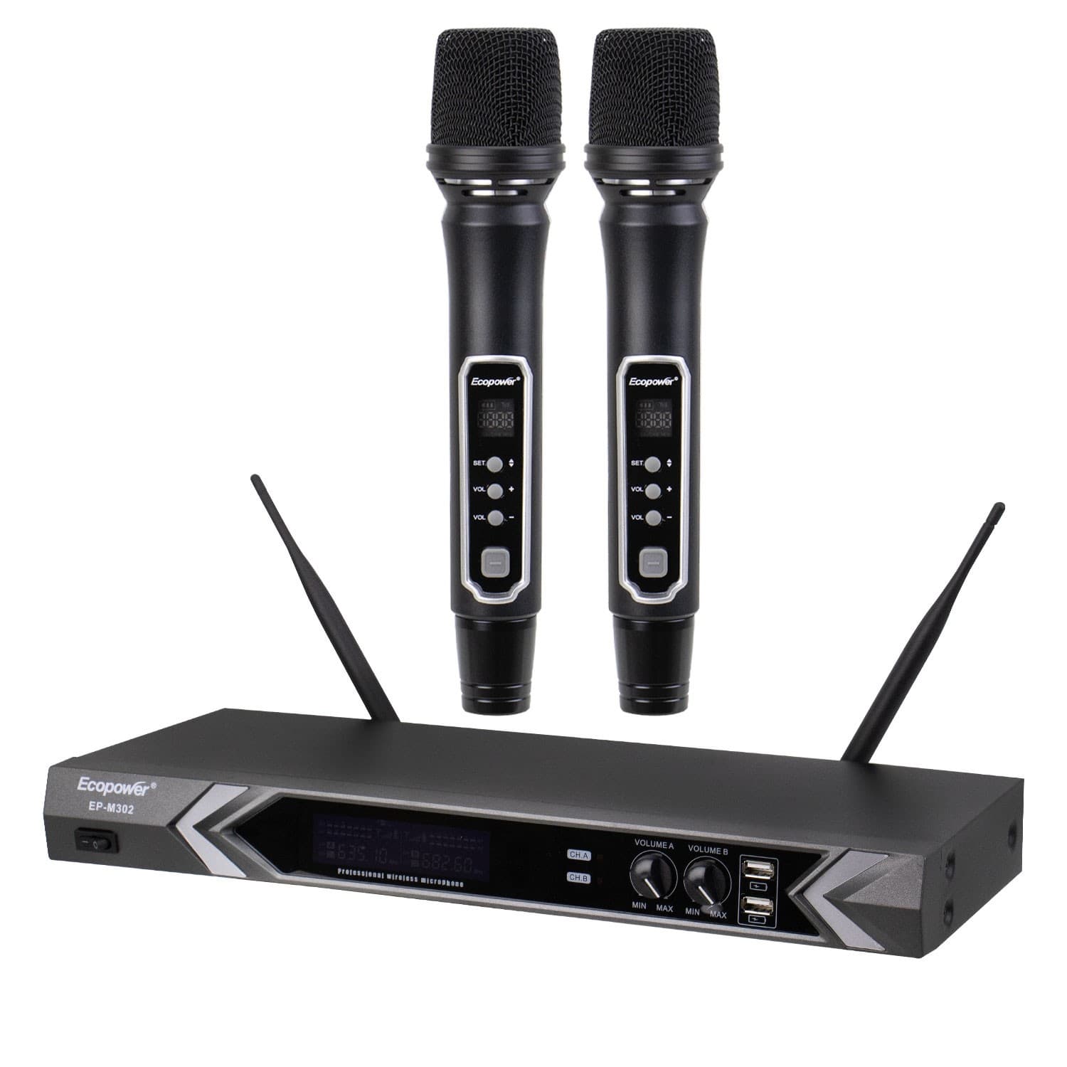 Ecopower Microfono Inalambrico Ecopower Ep M309 Mic Bivolt Preto