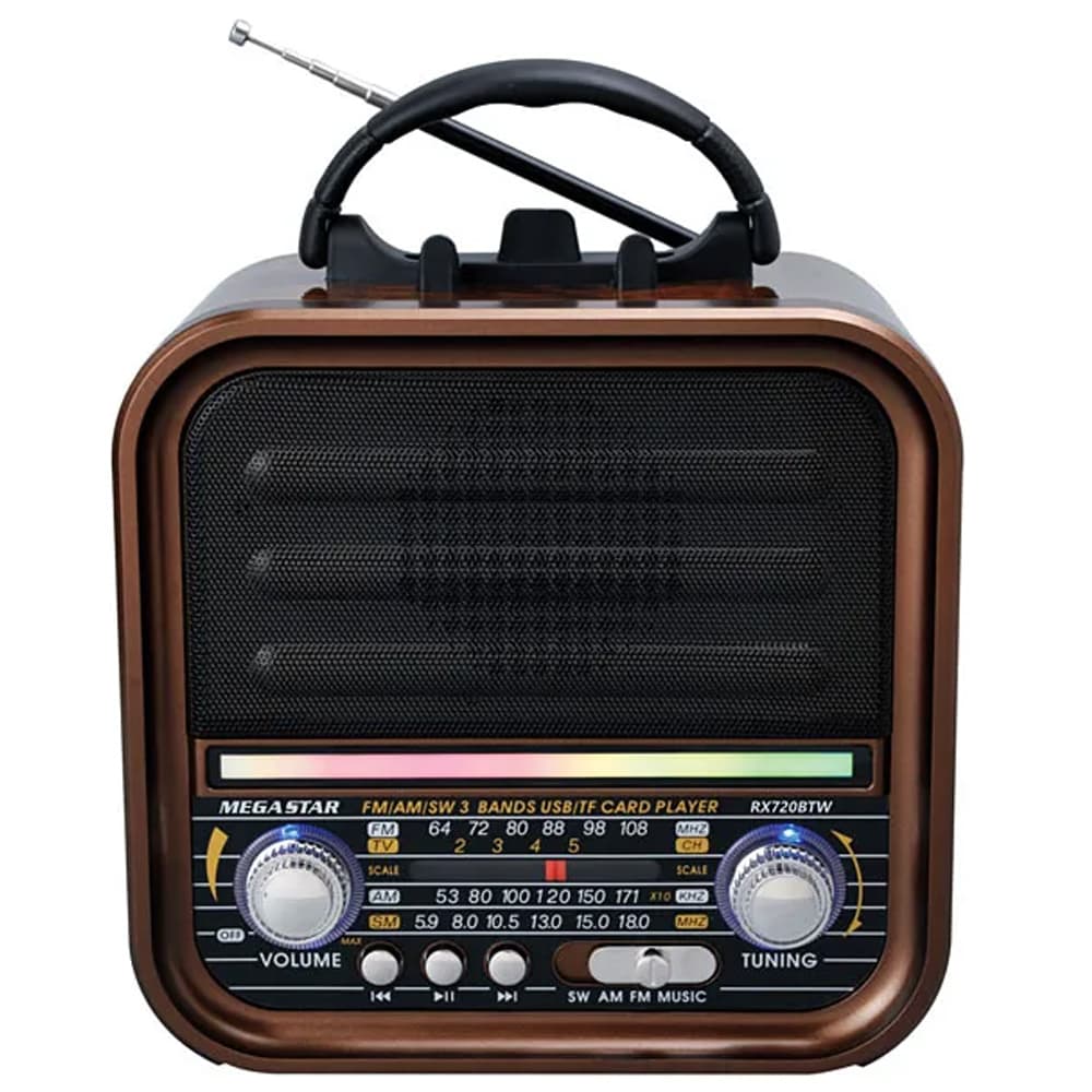 Megastar Radio Portatil Megastar RX720BTW 600W Sd Usb Bt Marron