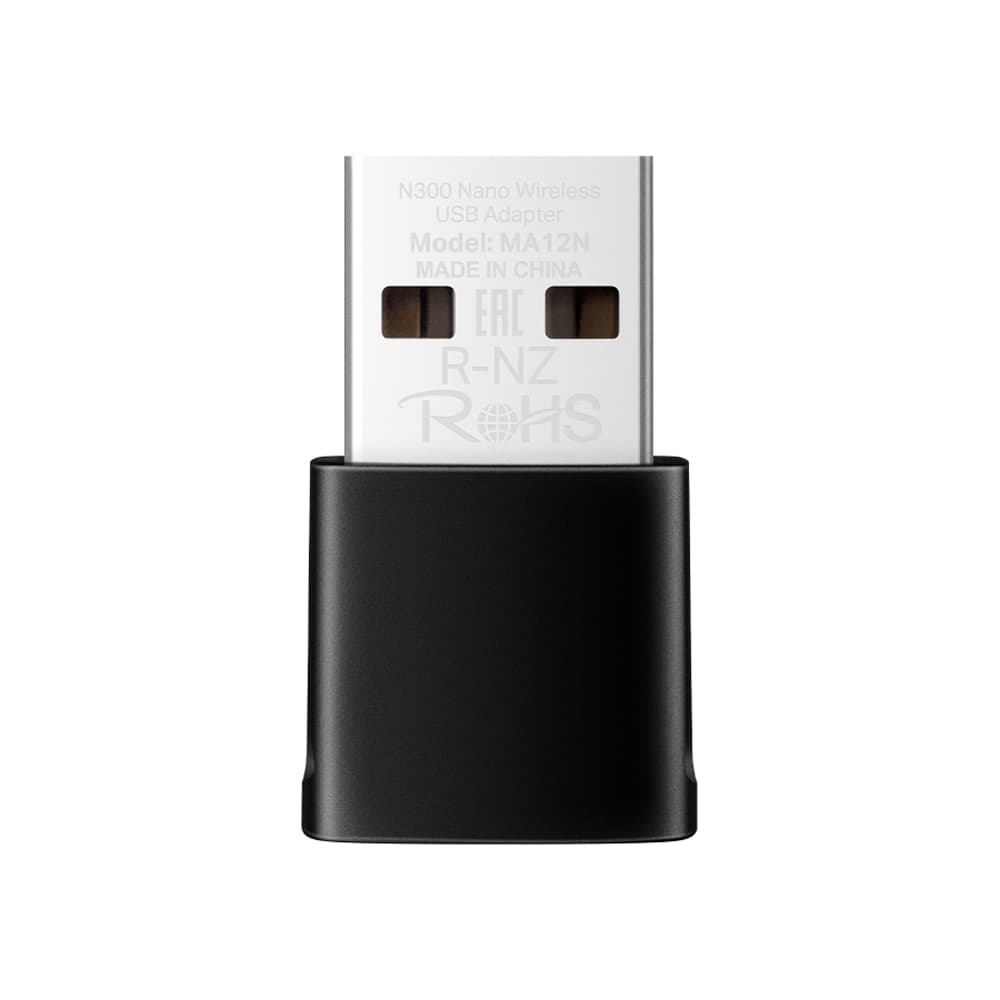 Adaptador USB Wireless Mercusys Nano N300 MA12N 300MBPS/2.4Ghz - Negro