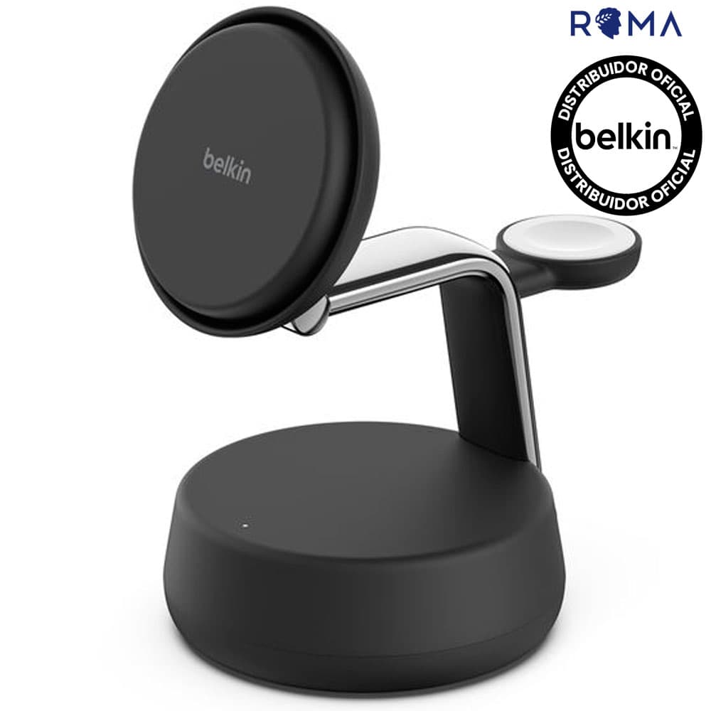 Apple Carregador Wireless Belkin WIZ040KQCH 25W 3-IN-1 Magsafe Qi2 iPhone-Airpod-Watch Charcoal