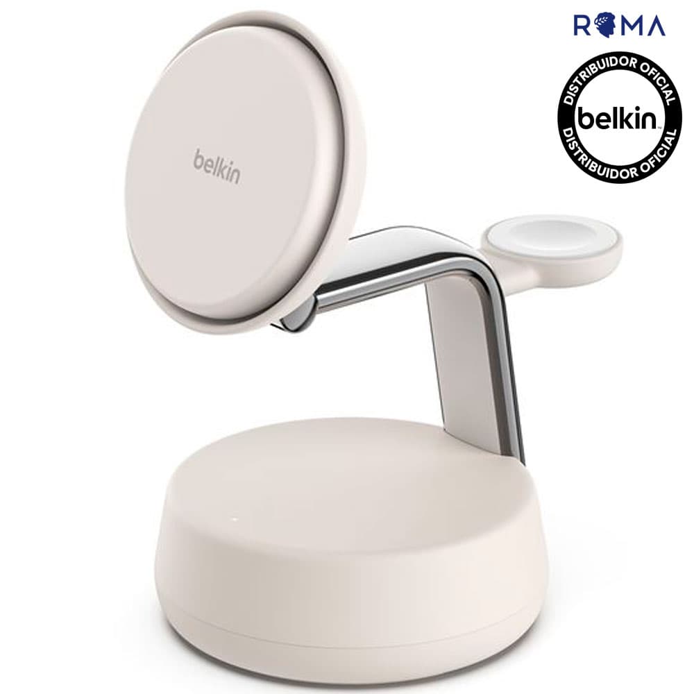 Apple Carregador Wireless Belkin WIZ040KQSD 25W 3-IN-1 Magsafe Qi2 iPhone-Airpod-Watch Sand Branco