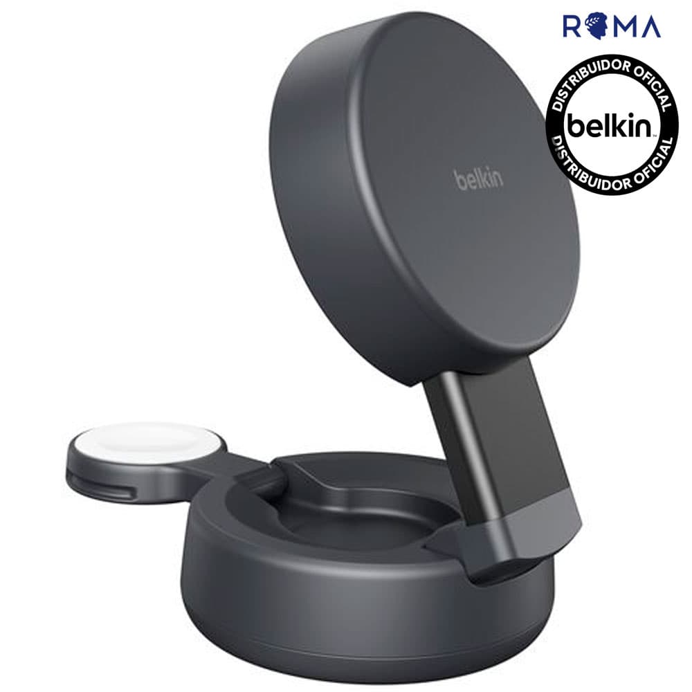 Apple Carregador Wireless Belkin WIZ043KQCH 2-IN-1 25W Magsafe Qi2 iPhone-Watch – Charcoal