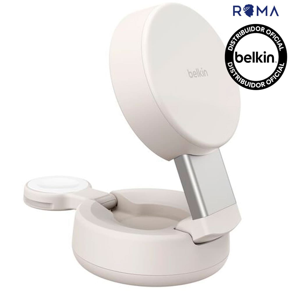 Apple Carregador Wireless Belkin WIZ043KQSD 2-IN-1 25W Magsafe Qi2 iPhone-Watch - Sand