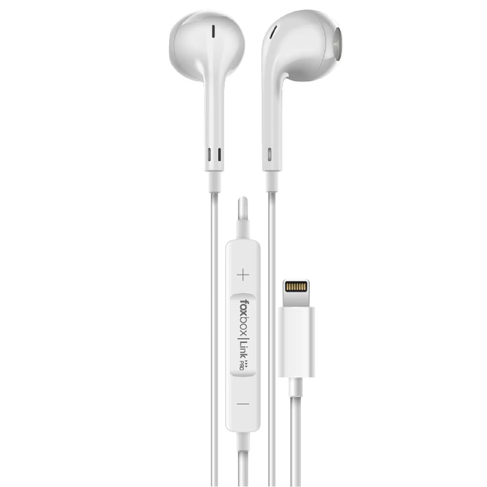 Auricular FoxBox Boost Link Pro Lightning/Mic - Blanco