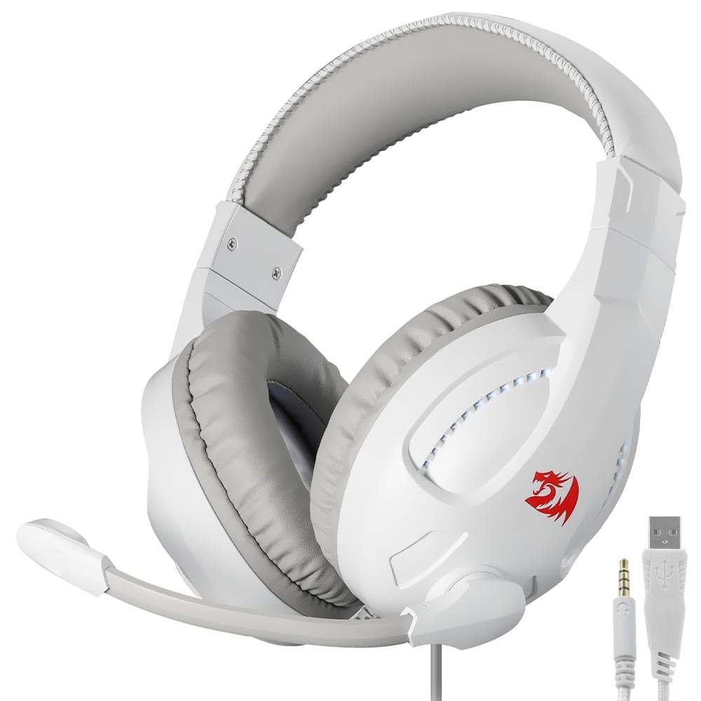 Auriculares Redragon H211W-RGB Cronus 3.5mm/USB - White