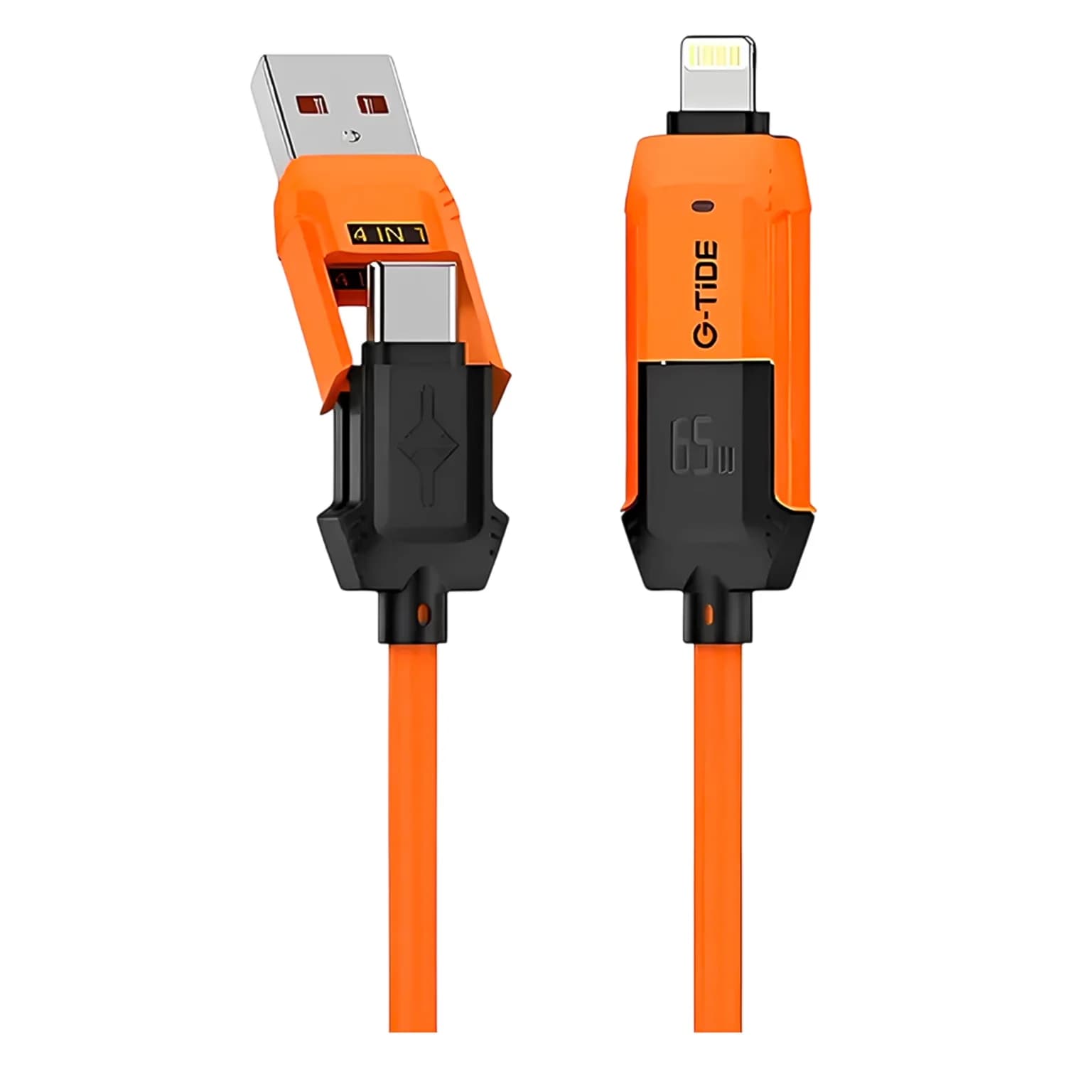 Cabo G-Tide Vida Colorida PC155-3 USB/USB-C/Lightning 1.5 Metros - Laranja