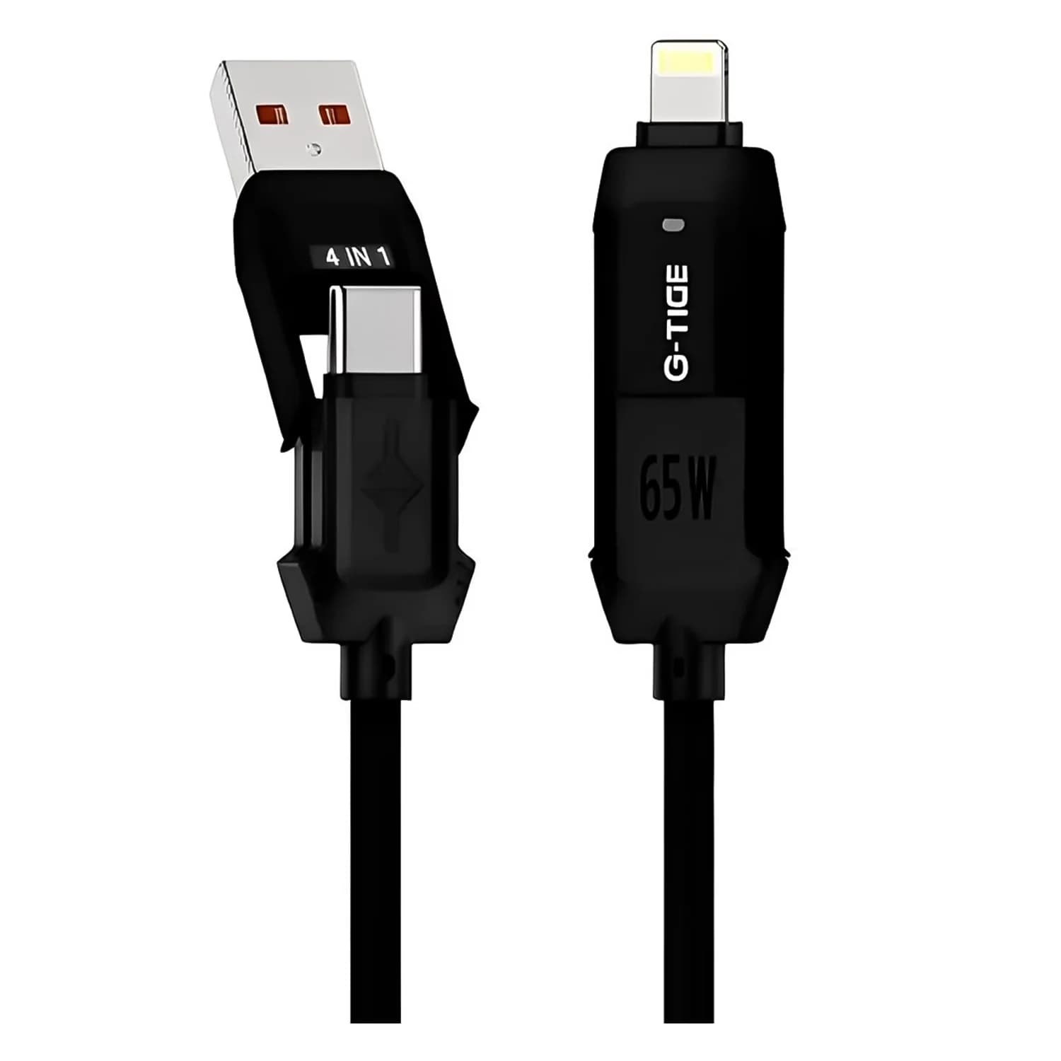Cabo G-Tide Vida Colorida PC155-3 USB/USB-C/Lightning 1.5 Metros - Preto