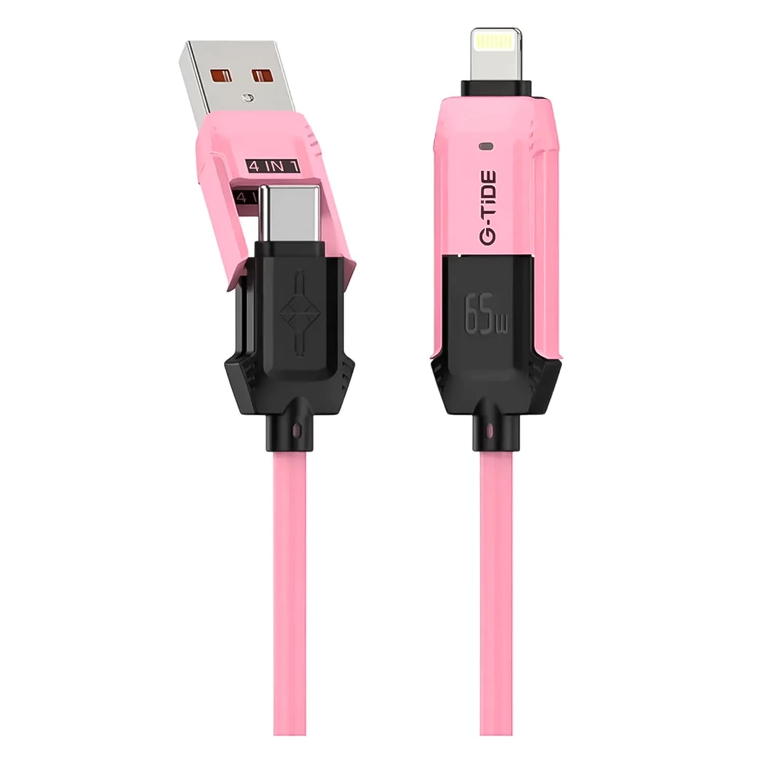 Cabo G-Tide Vida Colorida PC155-3 USB/USB-C/Lightning 1.5 Metros - Rosa