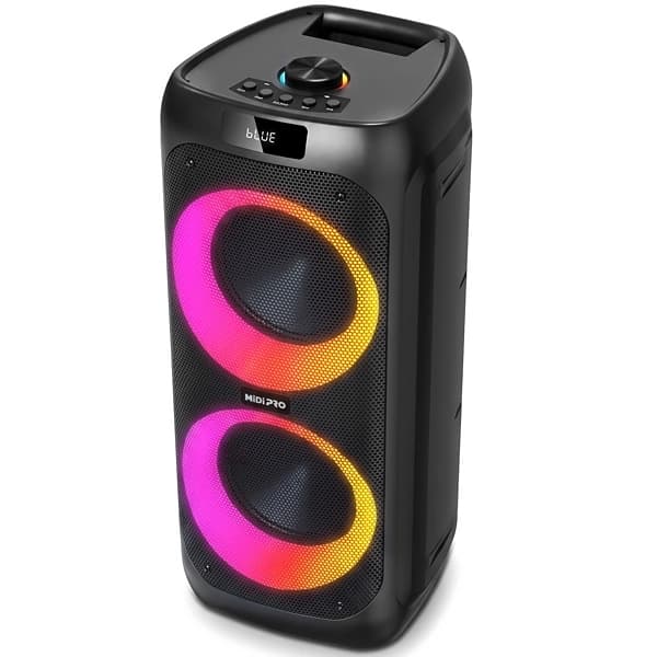 Caixa de Som MiDi Pro MDP-5000 2 de 6.5" 50 watts com Bluetooth USB FM - Preta