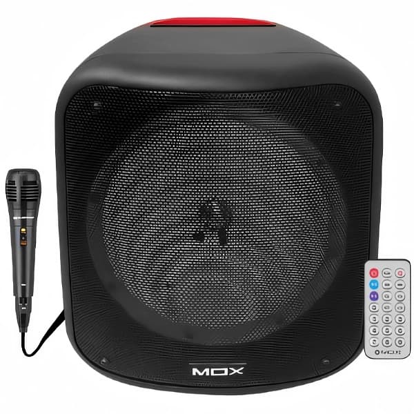Caixa de Som MOX MO-S804T de 8" 20 watts RMS com Bluetooth USB FM - Preta