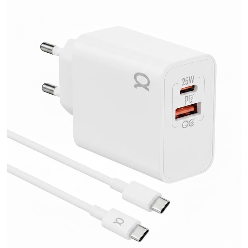 Cargador A'Gold Pro + CA48-5 Fuente USB-A/USB-C C/Cable 25W - White