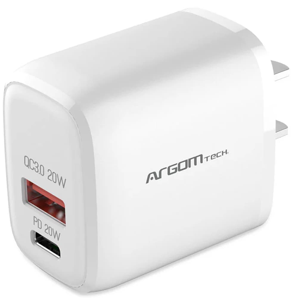 Cargador Argom Fuente Fast Charger Tipo C / Tipo A ARG-AC-0115WT - White