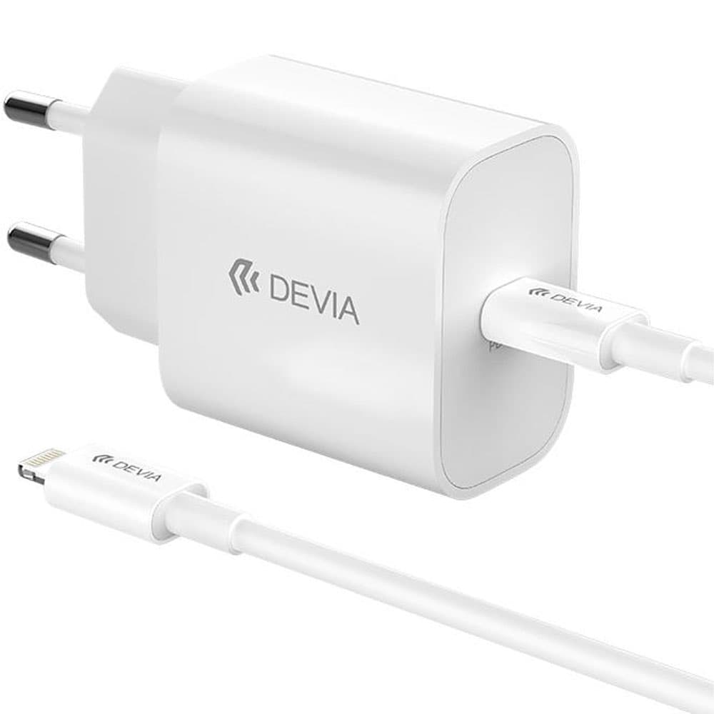 Cargador Devia 30W con Cable USB-C a Lightning - Blanco