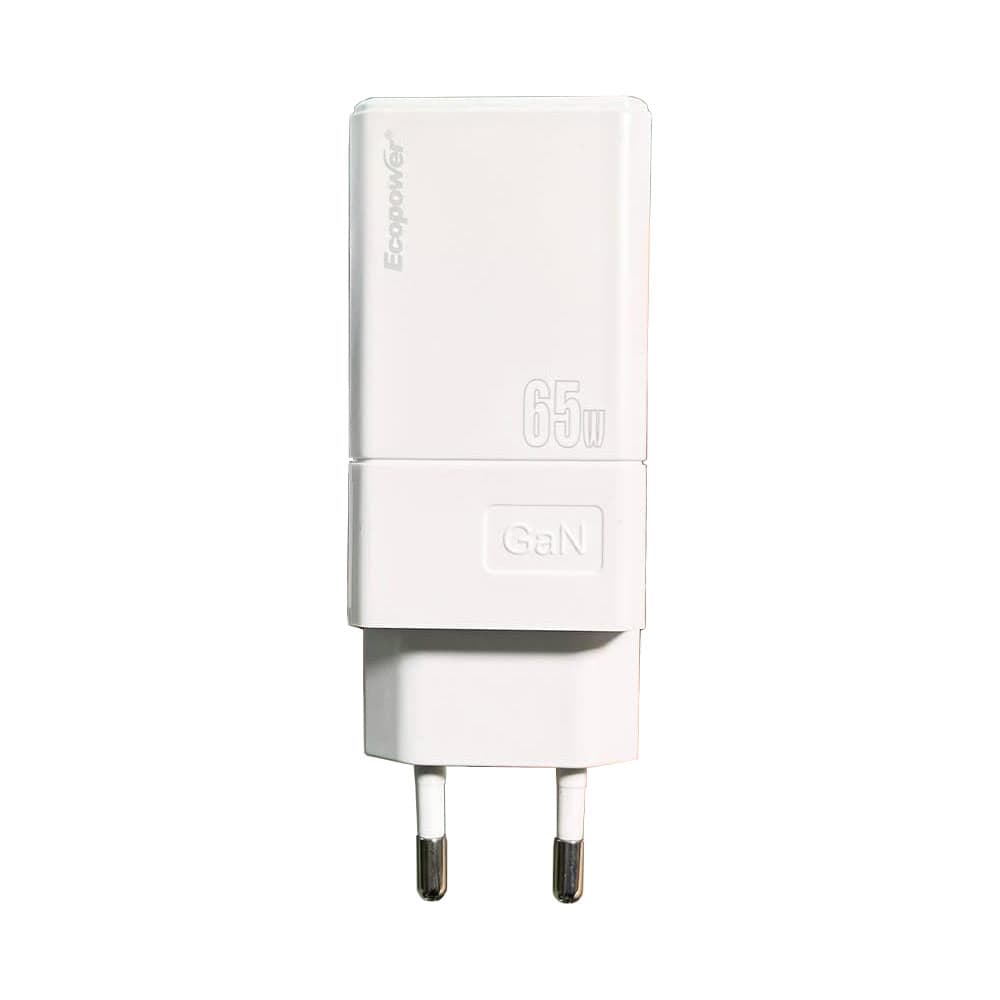 Cargador Ecopower EP-7025 1USB/2USB-C 65W C/Cable- Blanco