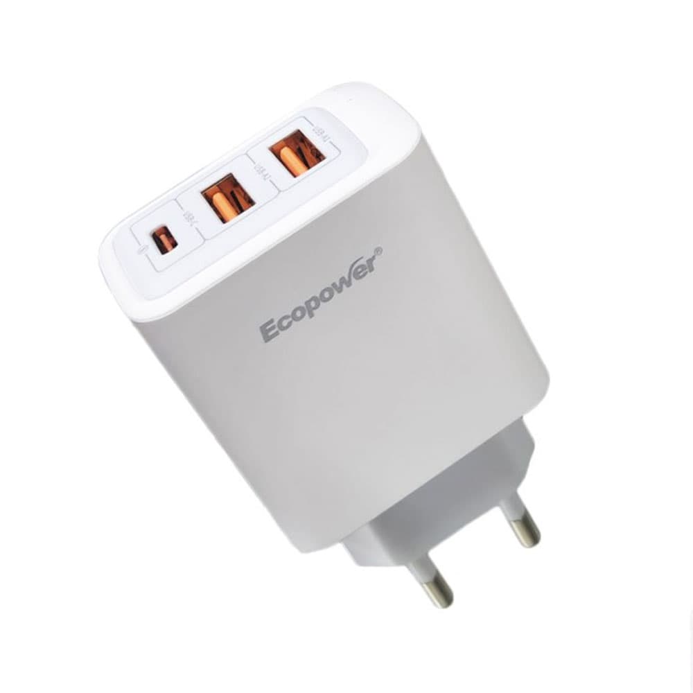 Cargador Ecopower EP-7042 USB-C/USB-A 10W - Blanco