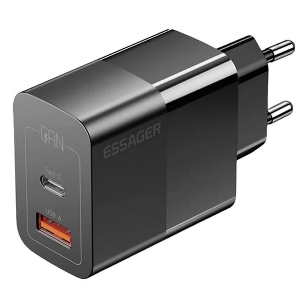 Cargador Fuente Essager ECTAC-PCB02-P USB/USB-C 33W - Black