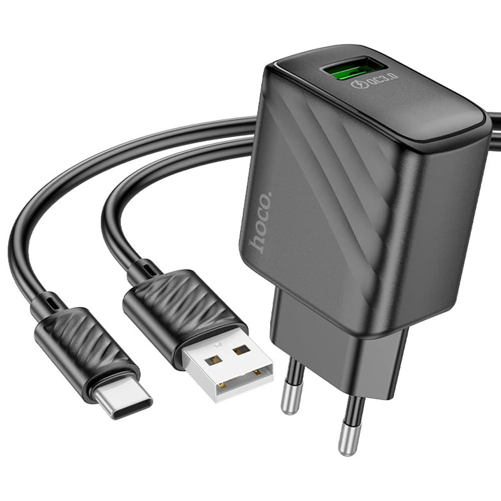 Cargador Hoco CS21A QC30 USB+MICRO USB - Black