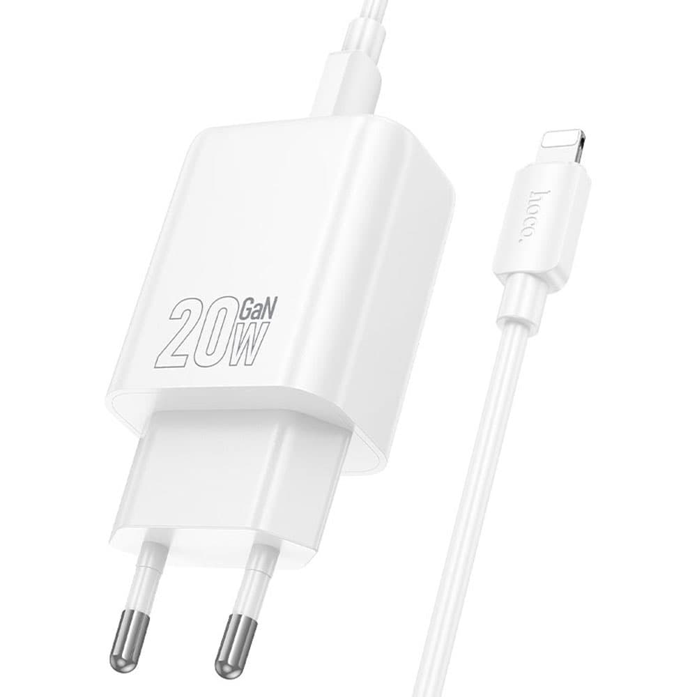 Cargador Hoco N60 20W+Cable USB-C a Lightning - White