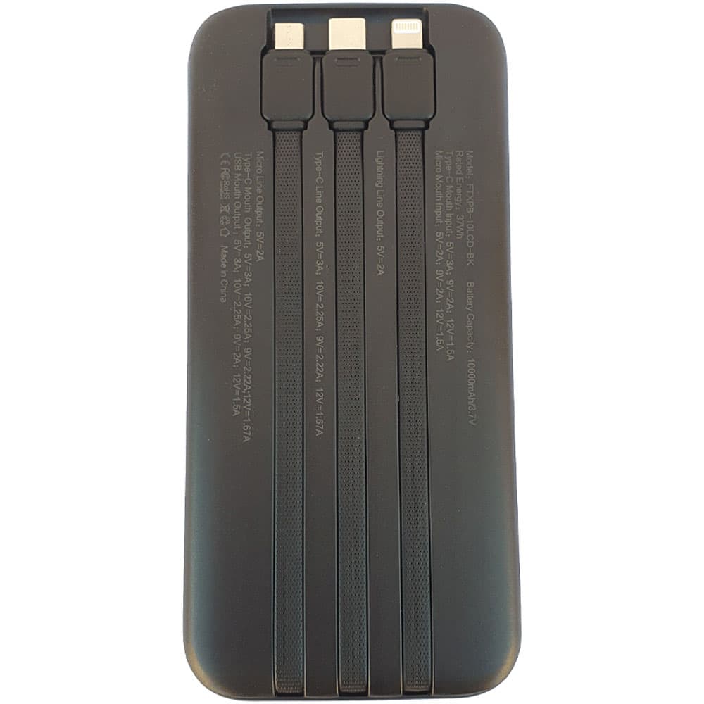 Cargador Portátil FTX FTXPB-10LCD-BK 10.000mAh - Negro
