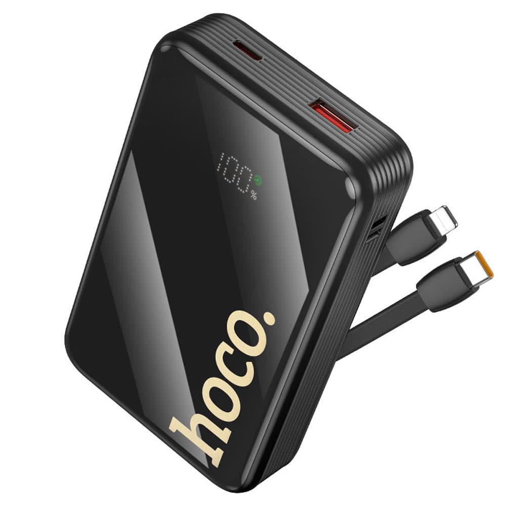 Cargador Portátil Hoco Q37A 20W 20000mAh + Cable USB-C/Lightning - Black