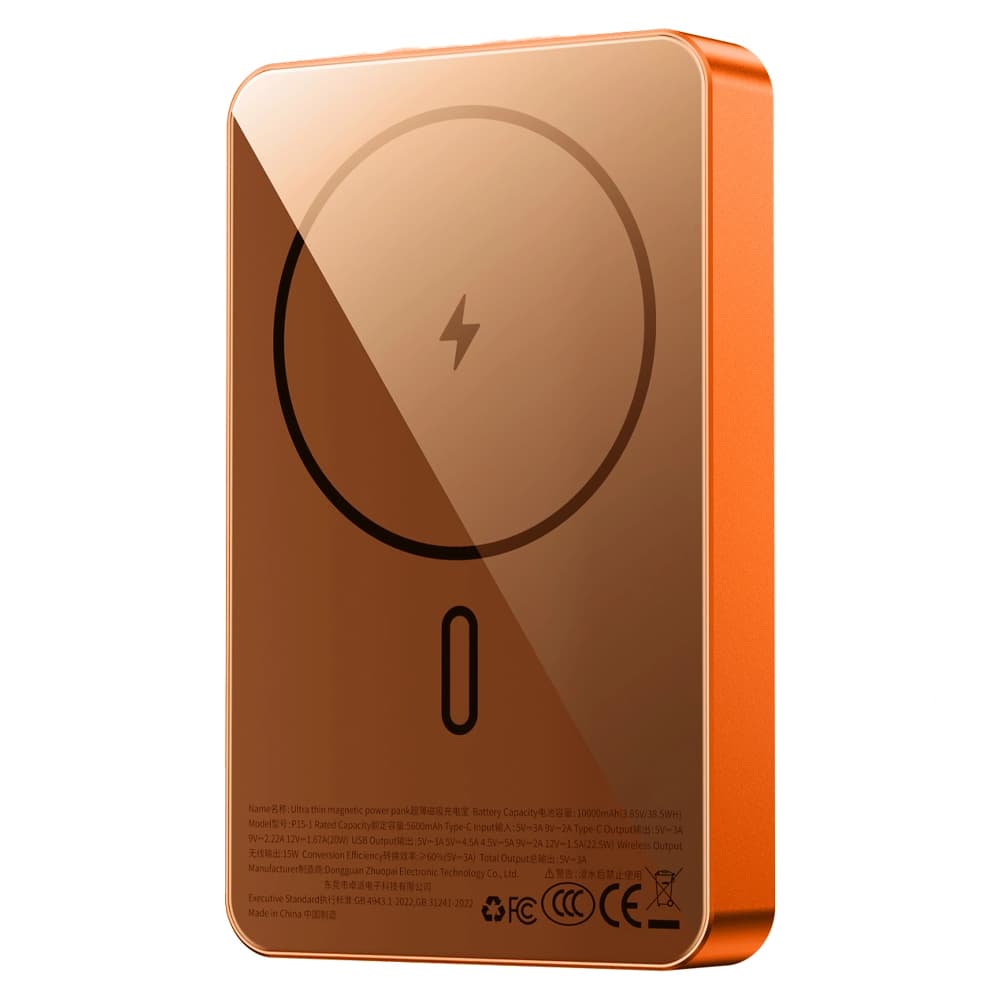 Cargador Portatil WIWU Ultra Thin Magnetic P15-1 10000MAH - Orange