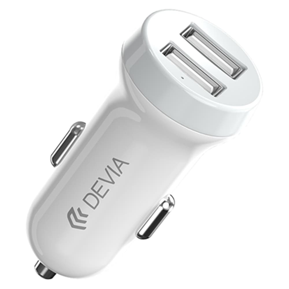 Cargador Vehicular Devia EA131 20W USB Dual - White