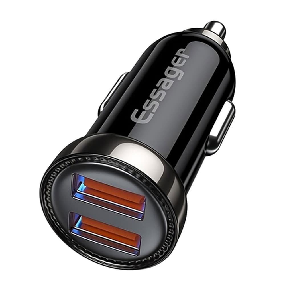 Cargador Vehicular Essager ECC2Q-WL0A Dual USB 18W - Black